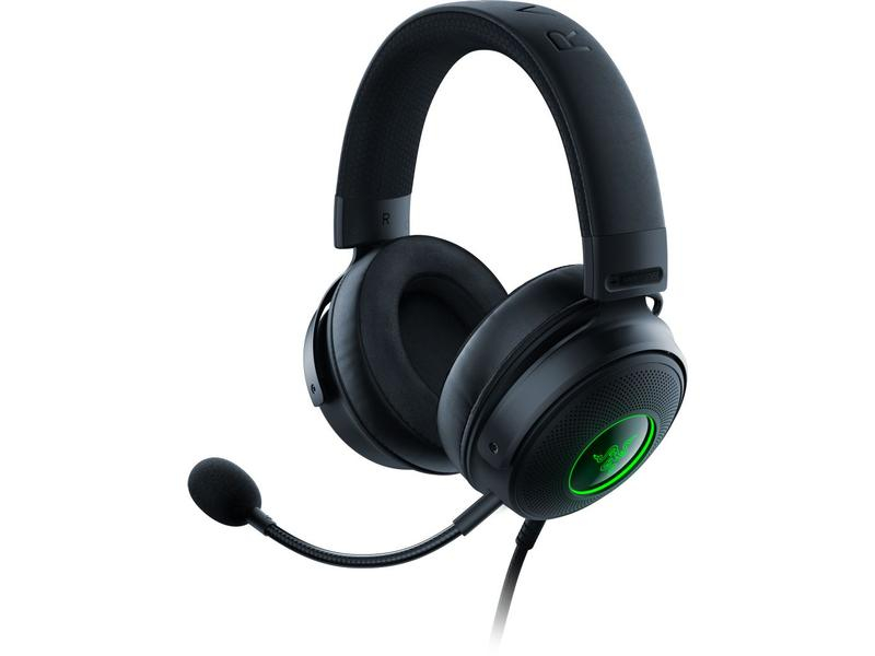 Razer Headset Kraken V3 Hypersense Schwarz, Verbindungsmöglichkeiten: USB, Audiokanäle: 7.1, Surround-Sound: Ja, Detailfarbe: Schwarz, Plattform: Nintendo Switch, PlayStation 5, PlayStation 4, PC, Kopfhörer Trageform: Over-Ear