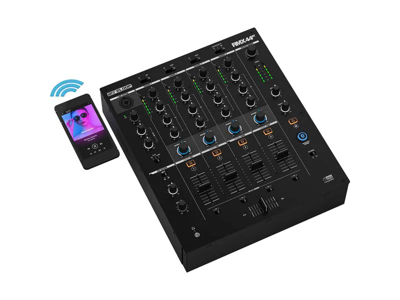 Reloop DJ-Mixer RMX-44BT 4-Kanal, Bauform: Clubmixer, Signalverarbeitung: Analog/Digital, Anzahl Kanäle: 4