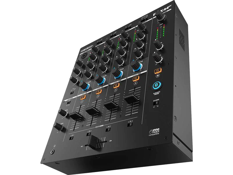 Reloop DJ-Mixer RMX-44BT 4-Kanal, Bauform: Clubmixer, Signalverarbeitung: Analog/Digital, Anzahl Kanäle: 4