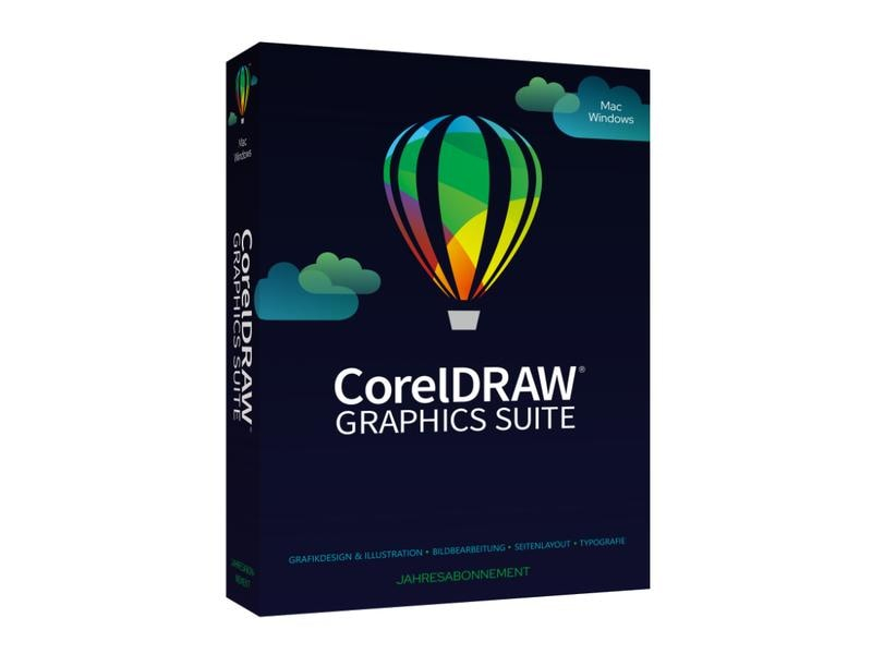 Corel CorelDraw Graphics Suite Agnostic Box, Subscr.,1yr, WIN, ML, Produktfamilie: CorelDraw, Produktserie: Graphics Suite, Lizenztyp: Subscription Lizenz, Lizenzdauer: 1 Jahr, Rabattstufe: Keine, Kundenart: Privatkunde, Unternehmen