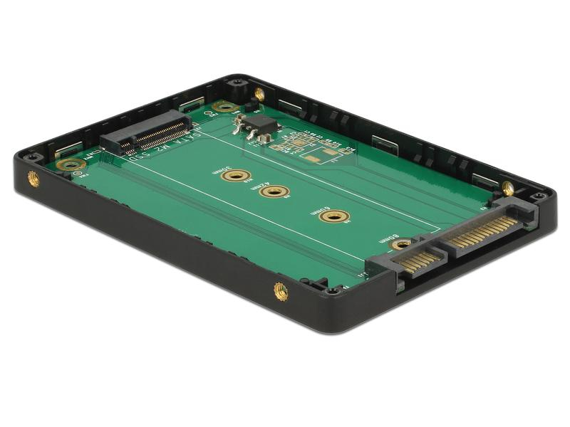 Delock 2.5"-Adapterplatine für M.2-Modul, Zubehörtyp: Adapterplatine, Funktioniert nur mit SATA basierten M.2 SSD Modulen