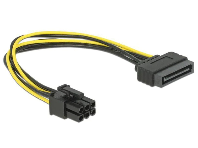 Grafikkarten PCI-Express Stromadapter, 20cm, Sata-Power zu 6Pin Stecker