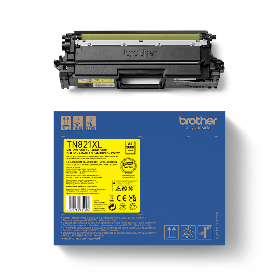 Brother Toner TN-821XLY gelb 9000 Seiten HLL9430 70CDN 70CDNT 70CDNTT