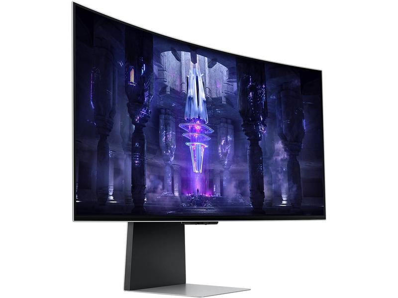 Samsung Monitor Odyssey G8 LS34BG850SUXEN, Bildschirmdiagonale: 34 ", Auflösung: 3440 x 1440 (UWQHD), Anschlüsse: Mini DisplayPort, USB Typ-C, Micro-HDMI, Anwendungsbereich: Gaming, Ergonomie: Schwenkbar, Höhenverstellbar, Neigbar, Curved: Ja