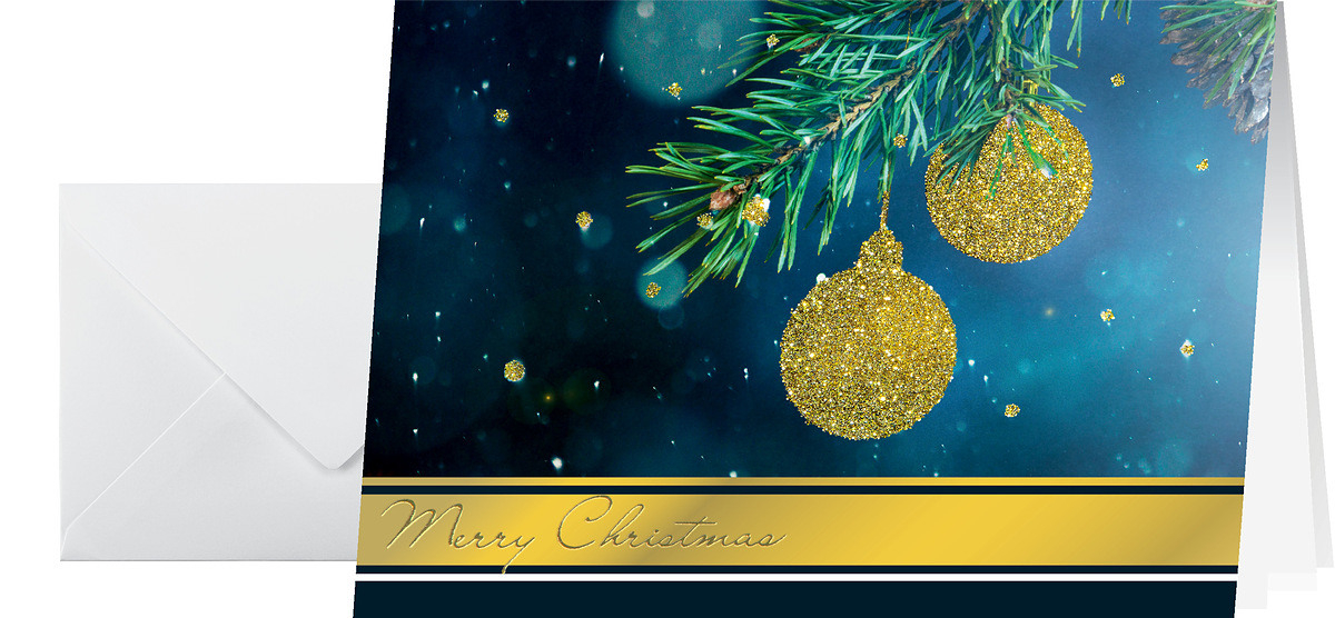 SIGEL Weihnachts-Karte/Couvert A6/A5 DS065 220+100g, Glitter 10+10 Stück