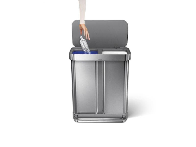 Simplehuman Recyclingbehälter CW2025 58 Liter, Silber