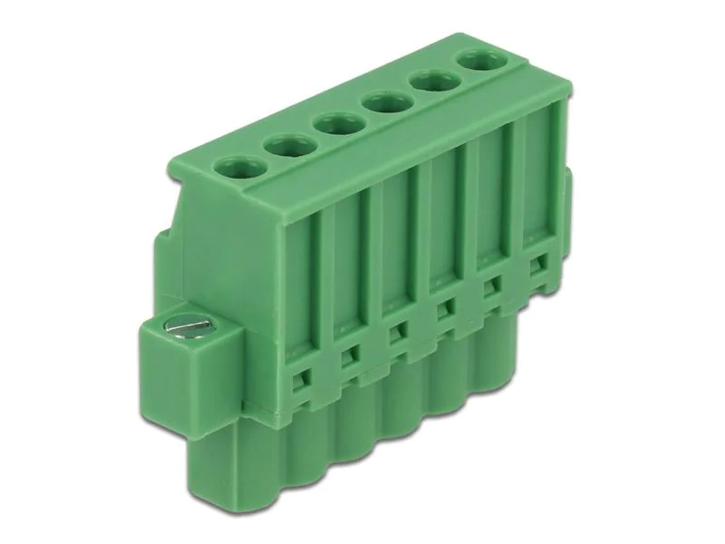 Delock Hutschiene Terminalblock 6Pin, mit Schraubverriegelung, Montage: DIN-Rail