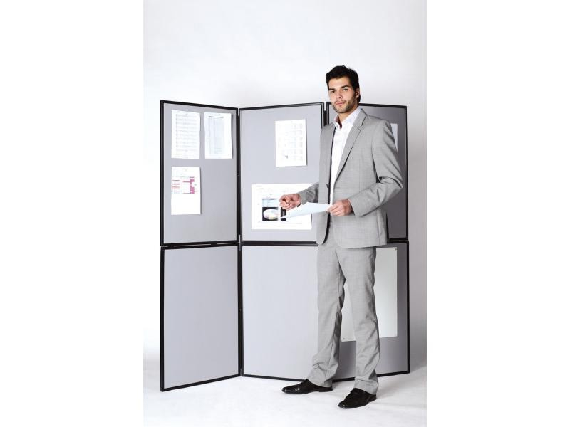 Bi-Office Moderationswand 90 cm x 60 cm, Grau, Breite: 90 cm, Detailfarbe: Grau, Höhe: 60 cm, Magnetisch: Nein, Produkttyp: Moderationswand