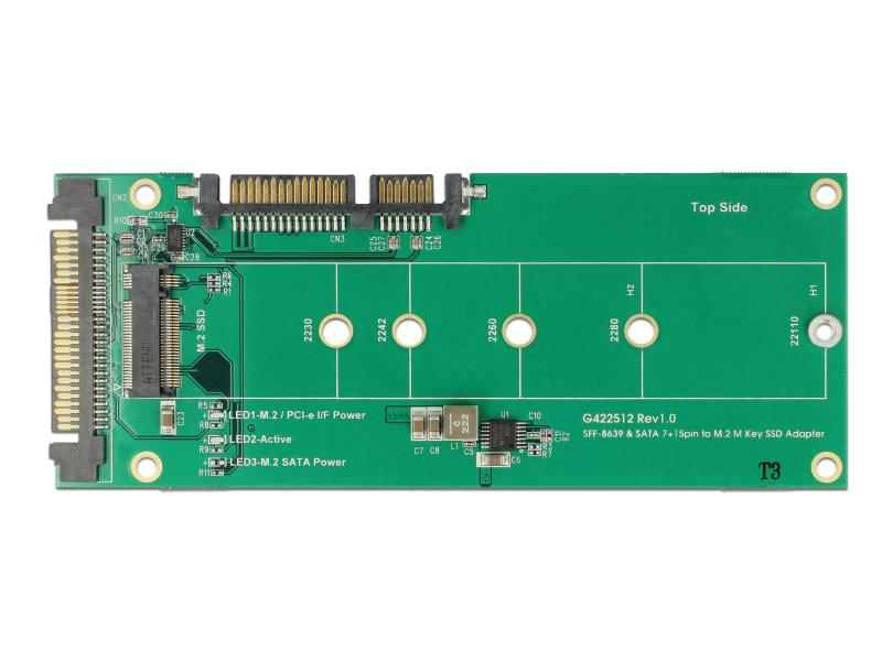 Delock Adapterplatine M.2 NVMe - U.2/SATA, Zubehörtyp: Adapterplatine, SATA M.2 Modul muss per SATA angebunden oder M.2 NVME Modul muss per U.2 angeschlossen werden