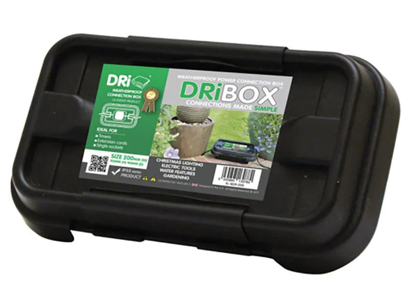 DRiBox Kabelbox 95 x 200 x 80 mm, Breite: 200 mm, Länge: 95 mm, Tiefe: 80 mm, Anwendungsbereich: Outdoor, Farbe: Schwarz