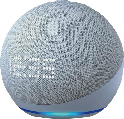 Amazon Smartspeaker Echo Dot 5. Gen. mit Uhr Blau, Stromversorgung: Netzbetrieb, Detailfarbe: Blau, Display vorhanden: Ja, Systemkompatibilität: Kompatibilität der Alexa-App: iOS 14.0 und höherAndroid 8.0 und höherFire OS 7.0 und höherDie Alexa-App i