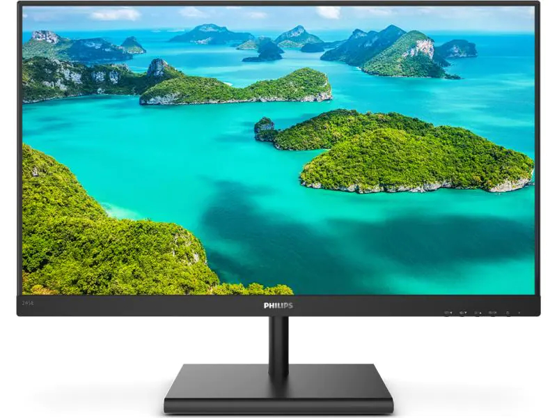 Philips Monitor 245E1S/00, 23.8 Zoll LED, 2560 x 1440 Pixel Full HD, 16:9, VGA HDMI, Schwarz