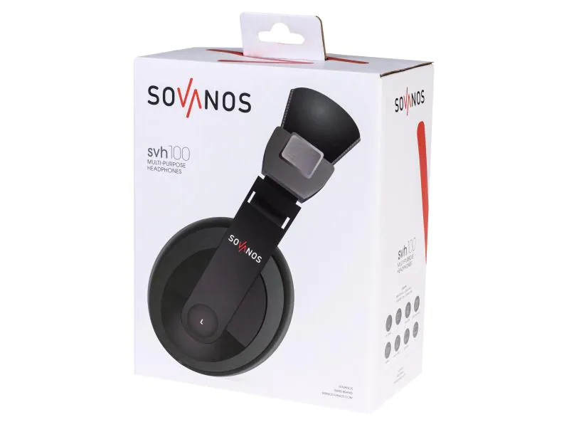 Sovanos Over-Ear-Kopfhörer SVH100-BK Schwarz, Verbindungsmöglichkeiten: Kabelgebunden, Farbe: Schwarz, Impedanz: 32 ?, Kopfhörer Trageform: Over-Ear, Kopfhörer Bauform: Geschlossen, Einsatzbereich: Bühnen-Monitoring; Studio & Broadcast; DJ; HiFi & TV