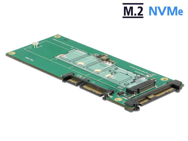 Delock Adapterplatine M.2 NVMe - U.2/SATA, Zubehörtyp: Adapterplatine, SATA M.2 Modul muss per SATA angebunden oder M.2 NVME Modul muss per U.2 angeschlossen werden