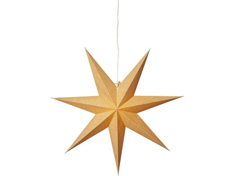 Star Trading Leuchtdekoration Stern Cotton, Gold, Ø 60 cm, Betriebsart: Keine, Leuchtmittel: Ohne Leuchtmittel, Aussenanwendung: Nein, Anzahl Lampen: 0 ×, Produkttyp: Leuchtdekoration, Detailfarbe: Gold