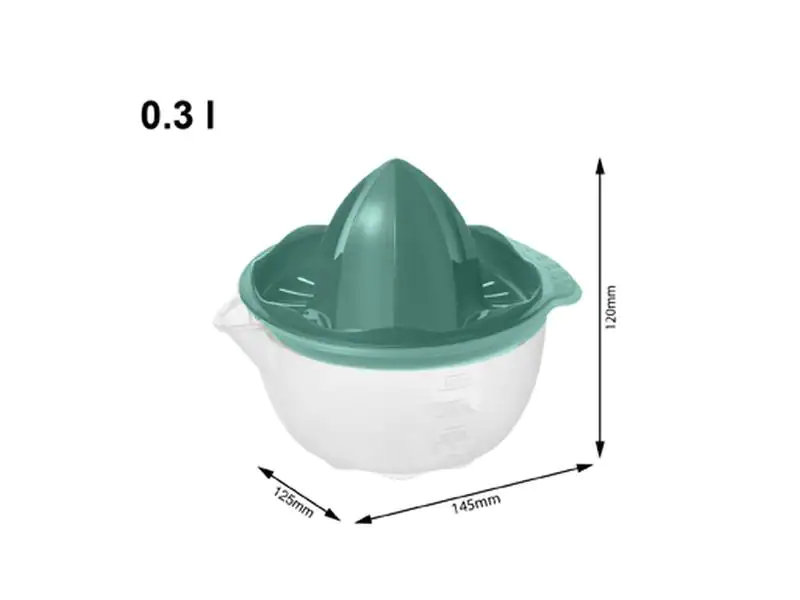 Rotho Zitruspresse Onda Grün, Betriebsart: Manuell, Ausstattung: Auffangbehälter, Detailfarbe: Grün, Gerätetyp: Zitruspresse, Set: Nein