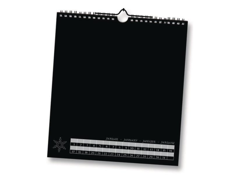 Folia Dauerkalender 23 x 24 cm, Schwarz