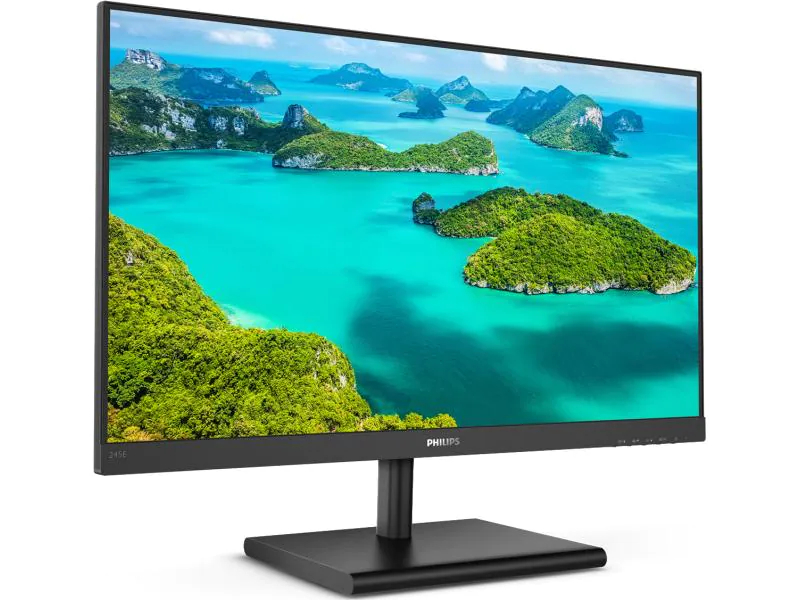 Philips Monitor 245E1S/00, 23.8 Zoll LED, 2560 x 1440 Pixel Full HD, 16:9, VGA HDMI, Schwarz