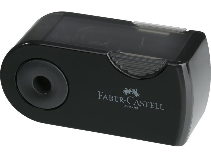 Faber-Castell Spitzer Sleeve Mini Einfach mit Schützhülle, Betriebsart: Manuell, Auffangbehälter: 0.02 l, Material: Kunststoff, Farbe: Schwarz