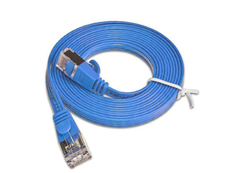 Wirewin Slimpatchkabel Cat 6, STP, 5 m, Blau, Farbe: Blau, Form: Flach, Zusatzfunktionen: Mit Klinkenschutz, Längenaufdruck auf Stecker, Länge: 5 m, Anschlüsse LAN: RJ45 - RJ45, Produkttyp: Slimpatchkabel