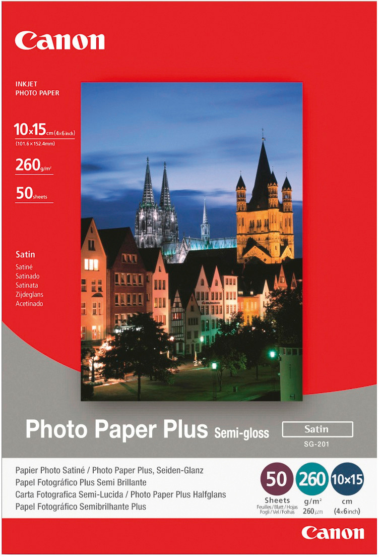 CANON Photo Paper Plus 260g 10x15cm SG2014x6 PIXMA, semi-glossy 50 Blatt