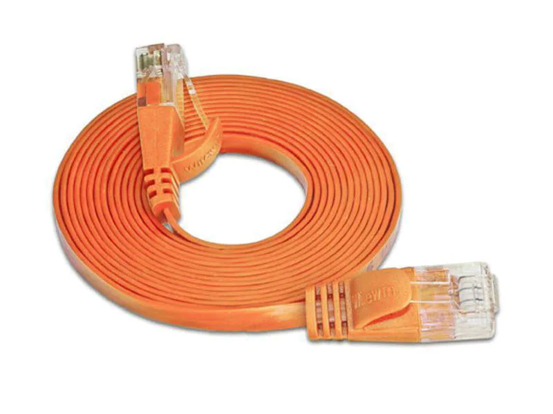 Wirewin Slimpatchkabel Cat 6, UTP, 20 m, Orange, Farbe: Orange, Form: Flach, Zusatzfunktionen: Mit Klinkenschutz, Längenaufdruck auf Stecker, Länge: 20 m, Anschlüsse LAN: RJ45 - RJ45, Produkttyp: Slimpatchkabel