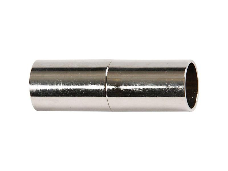 Creativ Company Verschluss Magnet, Lochgrösse: 5 mm, versilbert, 2 Stk., Farbe: Silber, Material: Kupfer, Verpackungseinheit: 2 Stück, Verschlussart Schmuck: Magnetverschluss