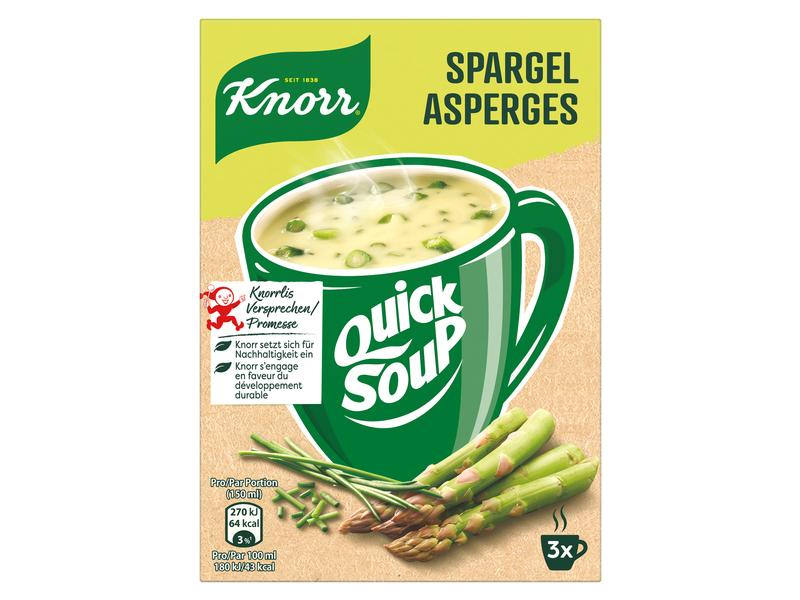 Knorr Quick Soup Spargel 3 Portionen, Produkttyp: Instantsuppen, Ernährungsweise: Vegetarisch, Packungsgrösse: 42 g, Fairtrade: Nein, Bio: Nein, Natürlich Leben: Keine Besonderheiten