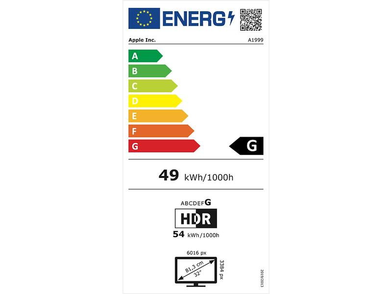 Apple Pro Display XDR Standardglas, 32 Zoll LED, 6016 x 3200 Pixel Full HD, 16:9, USB, Schwarz