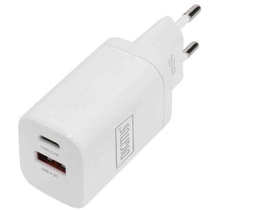 DIGITUS USB-Ladegerät, 1x USB-A / 1x USB-C, 30 Watt, weiß