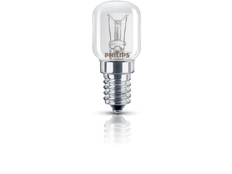 Philips Professional Lampe Backofen 25W E14 230-240 V T25 CL OV 1CT, Energieeffizienzklasse EnEV 2020: Keine, Lampensockel: E14, Dimmbar: dimmbar, Leuchtmittel Technologie: Backofenlampe, Lichtstärke: 172 lm, Geeignet für: Hochvolt