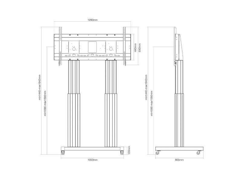 NewStar Motorised Mobile Floor Stand - VESA 300x200 up to 1200x600