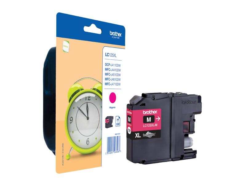 BROTHER Tintenpatrone XL magenta LC-125XLM DCP-J4110DW 1200 Seiten