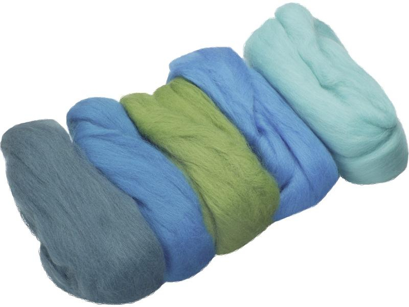 Heyda Filzwolle Merino Mix 50 g, Türkis, Farbe: Blau, Petrol, Türkis, Delfterblau, Grün, Filz Art: Filzwolle