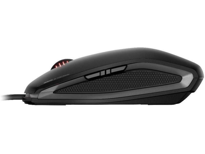 Cherry Maus Gentix 4K, Maus-Typ: Standard, Bedienungsseite: Universal, Maus Features: Scrollrad; Silent-Tasten; Umschaltbare DPI-Auflösung, Farbe: Schwarz, Verbindungsart: Verkabelt, Schnittstelle: USB