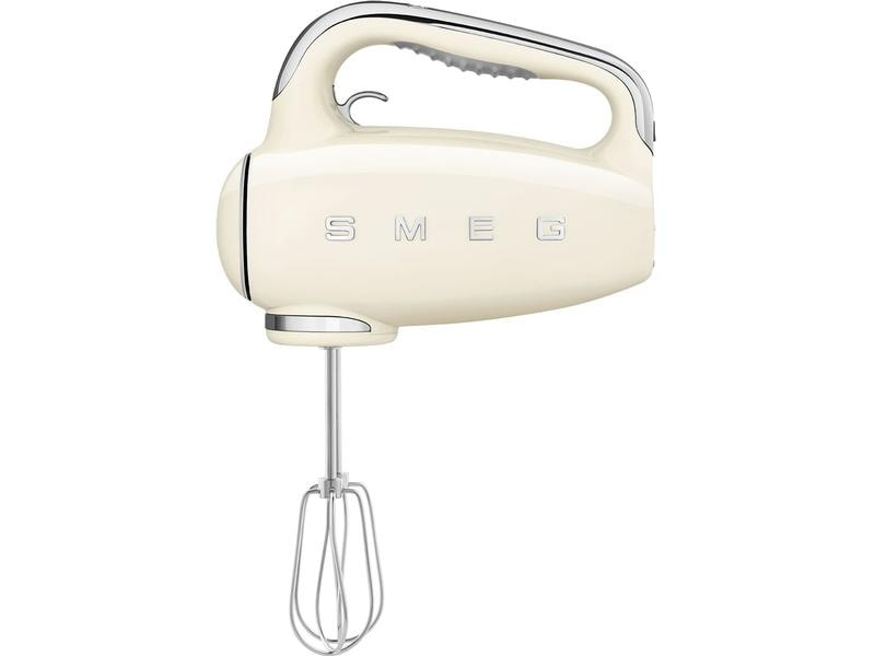 SMEG Handmixer 50's Style HMF01BLEU Crème, Motorleistung: 250 W, Funktionen: Aufschäumen, Rühren, Mixen, Kneten, LED-Display, Anzahl Betriebsstufen: 9, Detailfarbe: Crème