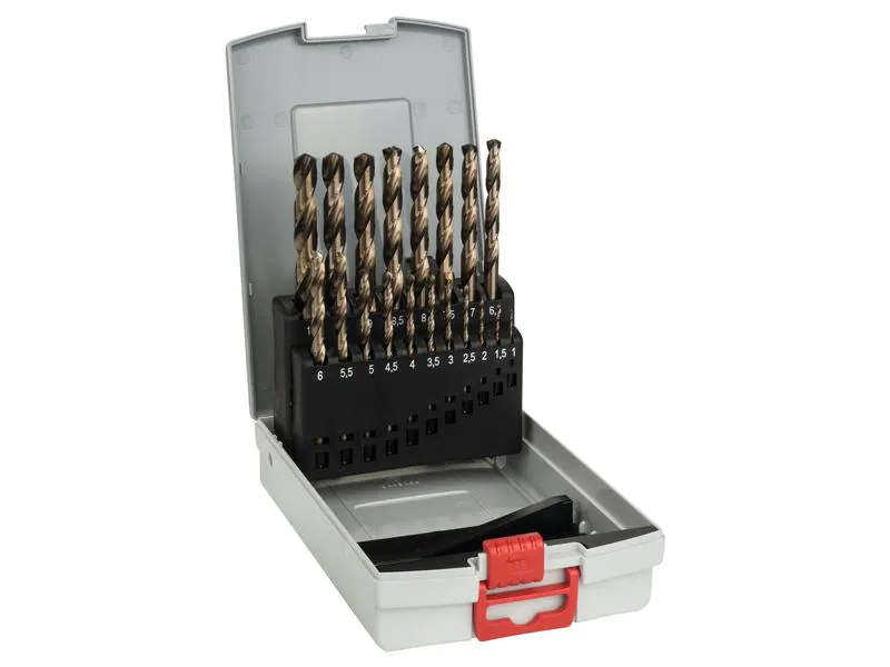 Bosch Professional Metallbohrer-Set HSS-Co ProBox, 19-teilig, Set: Ja, Bohrerschaft: Zylinderschaft, Bohrertyp: Metallbohrer-Set, Bohrlochdurchmesser: 1-10 mm, Geeignet für: Metall