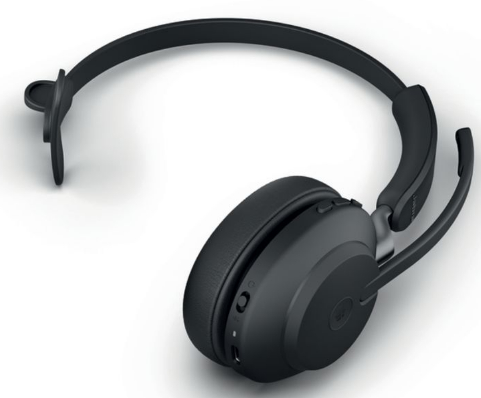 Jabra Headset Evolve2 65 Mono MS Schwarz, USB-A, Ladestation, Ausstattung Mikrofon: Noise Cancelling, Trageweise: Mono, Skype for Business, Verbindung zum Endgerät: Bluetooth; USB, Tragestil: Überkopfbügel, Trageform: On-Ear, Geeignet für: Büro; Home