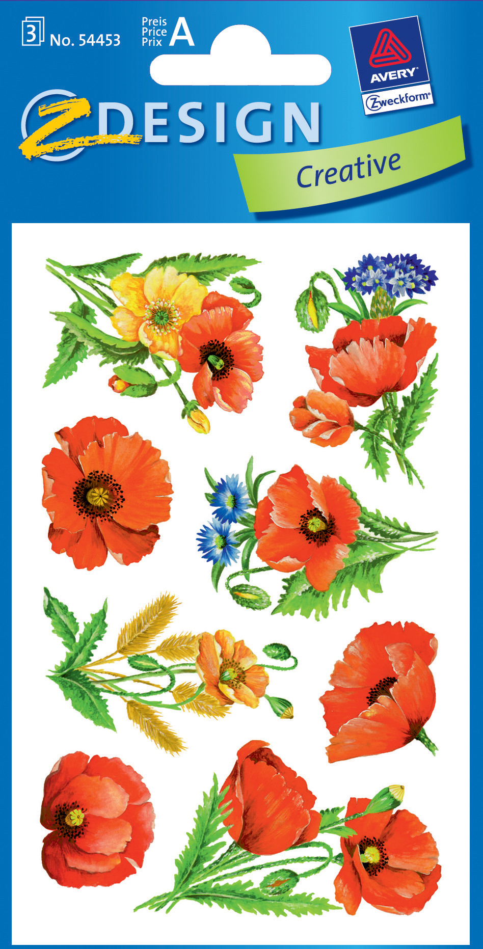 Z-DESIGN Sticker Creative 54453 Blumen 3 Stück