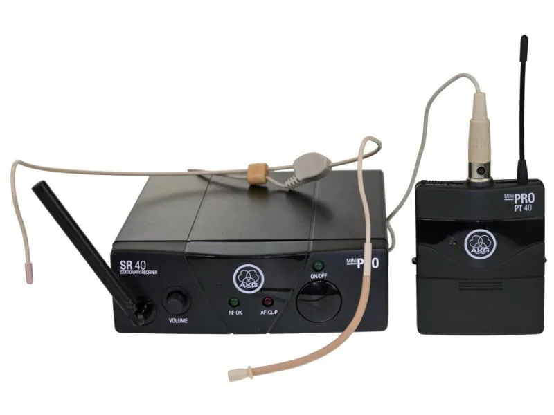 AKG Funkmikrofon WMS40 Mini Sport Set ISM 2, Signalverarbeitung: Analog, Set bestehend aus: Sender, Empfänger und Headset