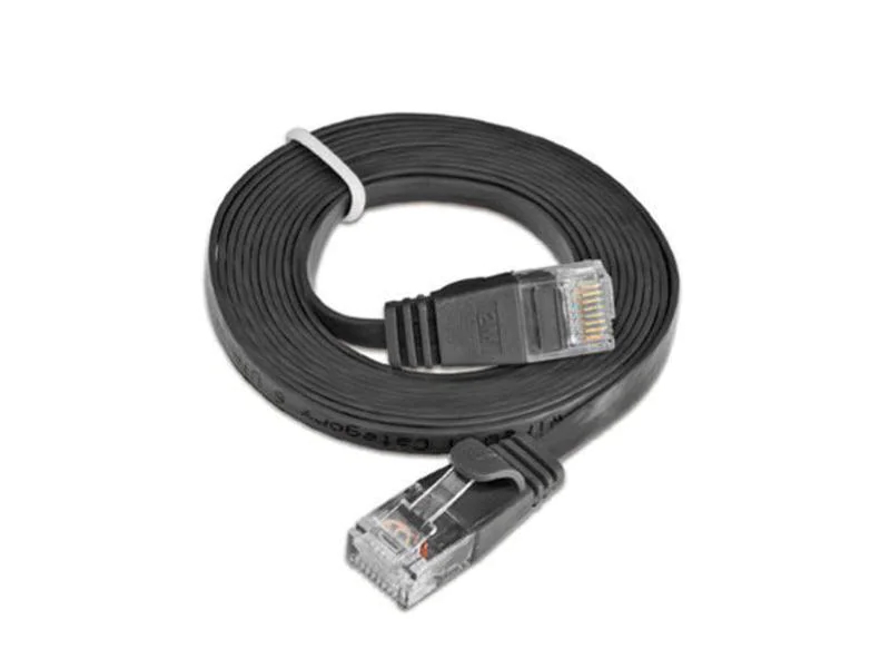 Wirewin Slimpatchkabel Cat 6, UTP, 1 m, Schwarz, Farbe: Schwarz, Form: Flach, Zusatzfunktionen: Mit Klinkenschutz, Längenaufdruck auf Stecker, Länge: 1 m, Anschlüsse LAN: RJ45 - RJ45, Produkttyp: Slimpatchkabel