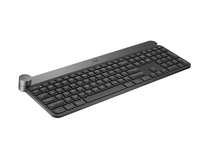 Logitech Tastatur CRAFT Tastatur Typ: Wireless, Tastaturlayout: QWERTZ (CH), Tastatur Features: Bluetooth, USB Wireless, Batteriestandsanzeige, Ein-/Ausschalter, Ziffernblock, Keyboard Tasten: Klassisch (Knöpfe), Farbe: Schwarz, Verbindung Maus/Tastatur: