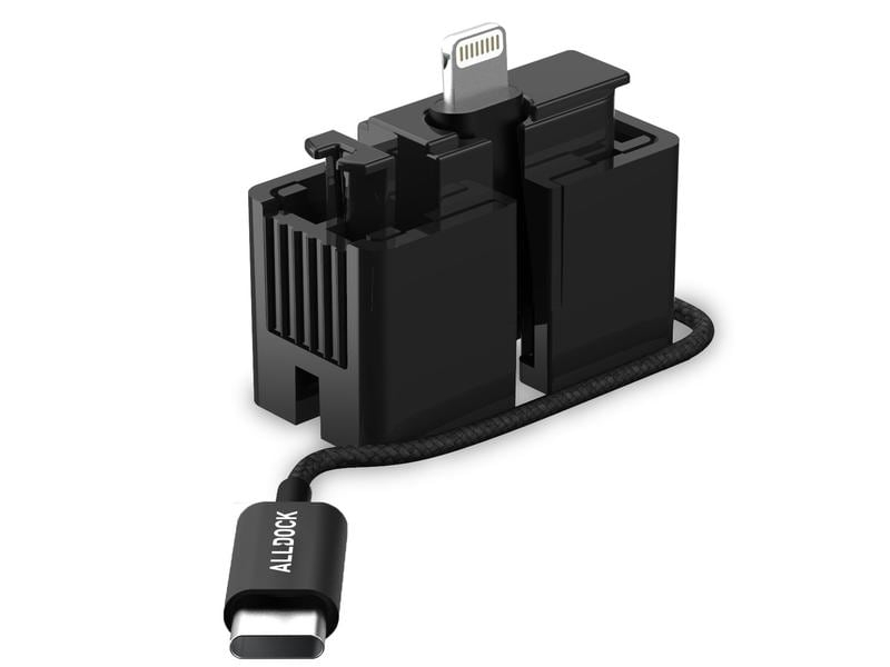 Alldock Adapter Click USB-C zu Lightning, Zubehörtyp Mobiltelefone: Adapter, Detailfarbe: Schwarz