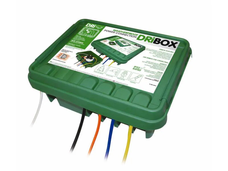 DRiBox Kabelbox 230 x 330 x 140 mm, Breite: 330 mm, Länge: 230 mm, Tiefe: 140 mm, Anwendungsbereich: Outdoor, Farbe: Grün
