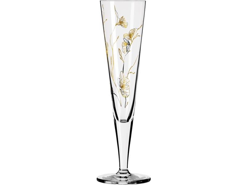 Ritzenhoff Champagnerglas Goldnacht No. 7- Marvin Benzoni 205 ml, Höhe: 24 cm, Volumen: 205 ml, Glas Typ: Champagnerglas, Verpackungseinheit: 1 Stück, Material: Kristallglas, Detailfarbe: Transparent