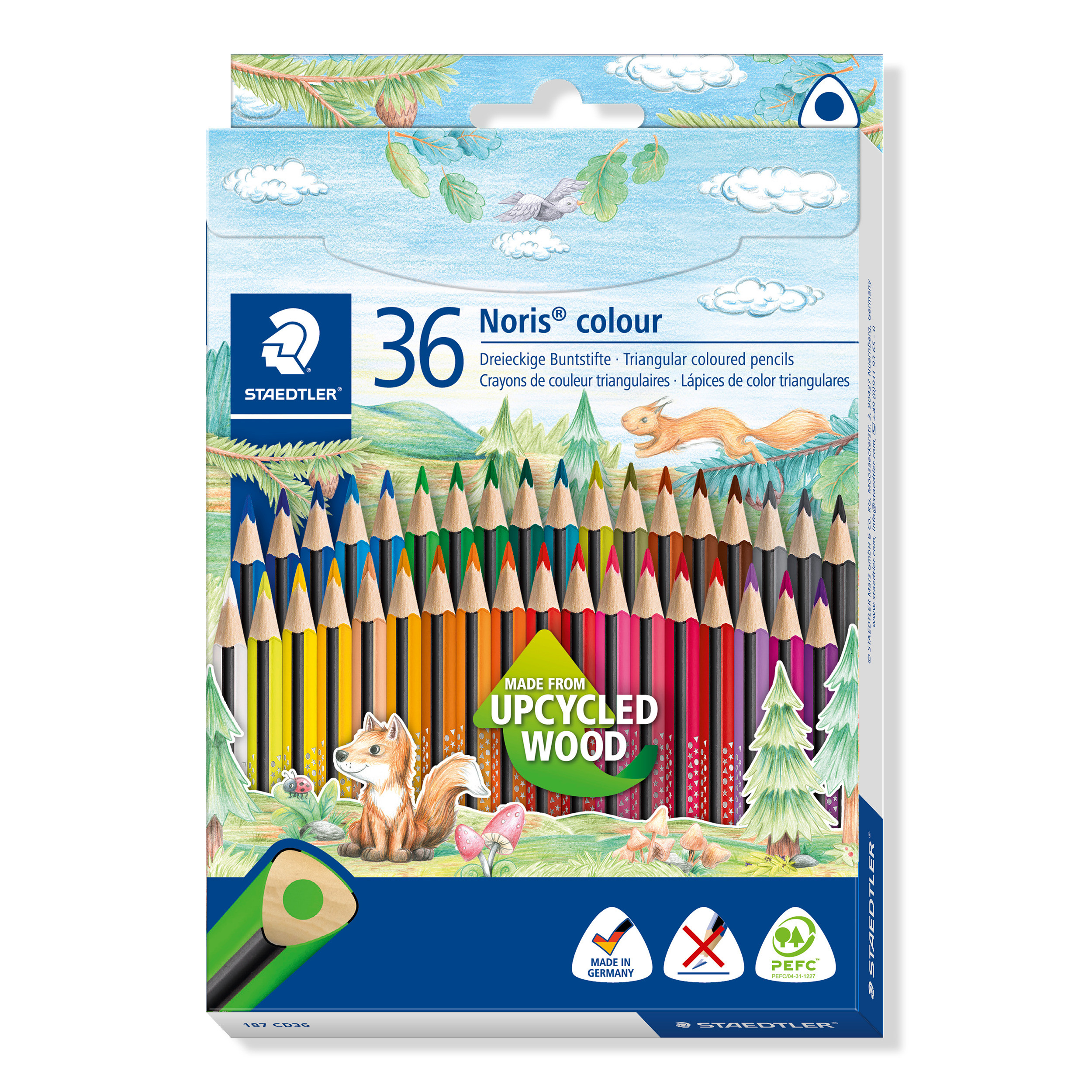 STAEDTLER Farbstifte Noris Colour 187CD3603 upcycled Wood 36 Stück