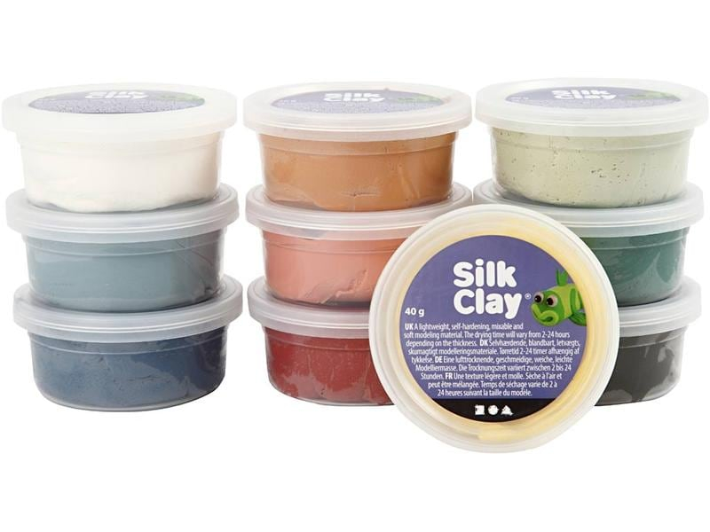 Creativ Company Modelliermasse Silk Clay dezente Farben, Packungsgrösse: 10 Stück, Set: Ja, Anwender: Familien, Detailfarbe: Mehrfarbig, Effekte: Keine, Modelliermasse Art: Modelliermasse
