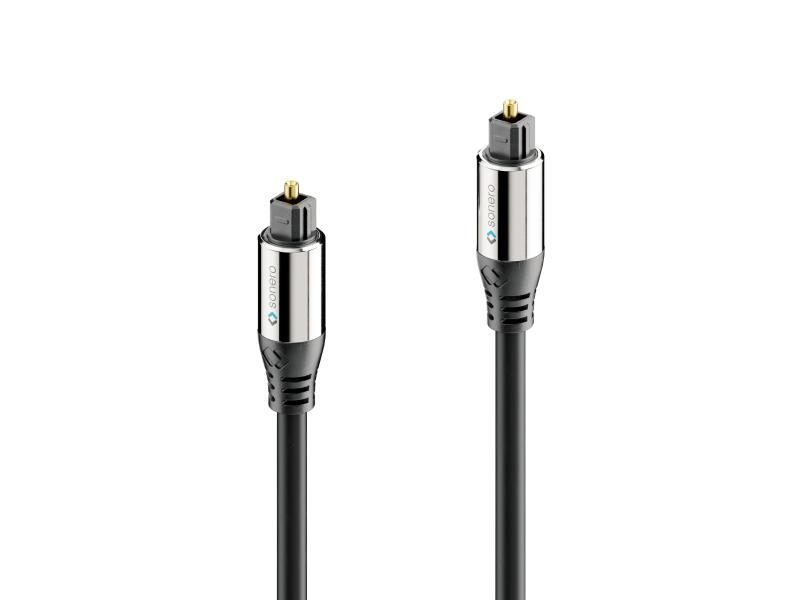 sonero Audio-Kabel Toslink - Toslink 3 m, Kabeltyp: Anschlusskabel, Audioanschluss Seite A: Toslink, Audiokanäle: 8, Audioanschluss Seite B: Toslink, Farbe: Schwarz, Länge: 3 m