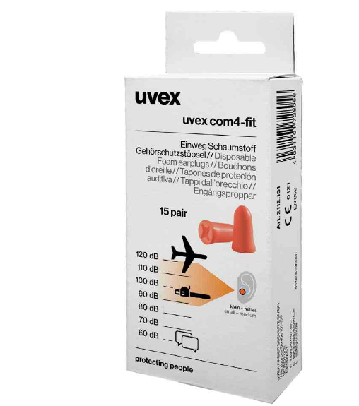 uvex Einweg-Gehörschutzstöpsel com4-fit, orange, Größe S