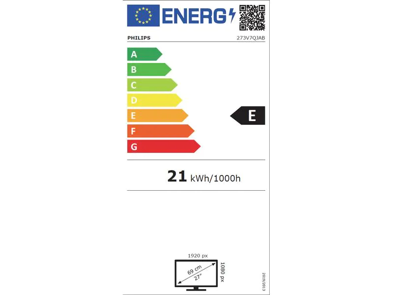 Philips 273V7QJAB/00, 21.5 Zoll LED, 1920 x 1080 Pixel Full HD, 16:9, VGA HDMI, Schwarz